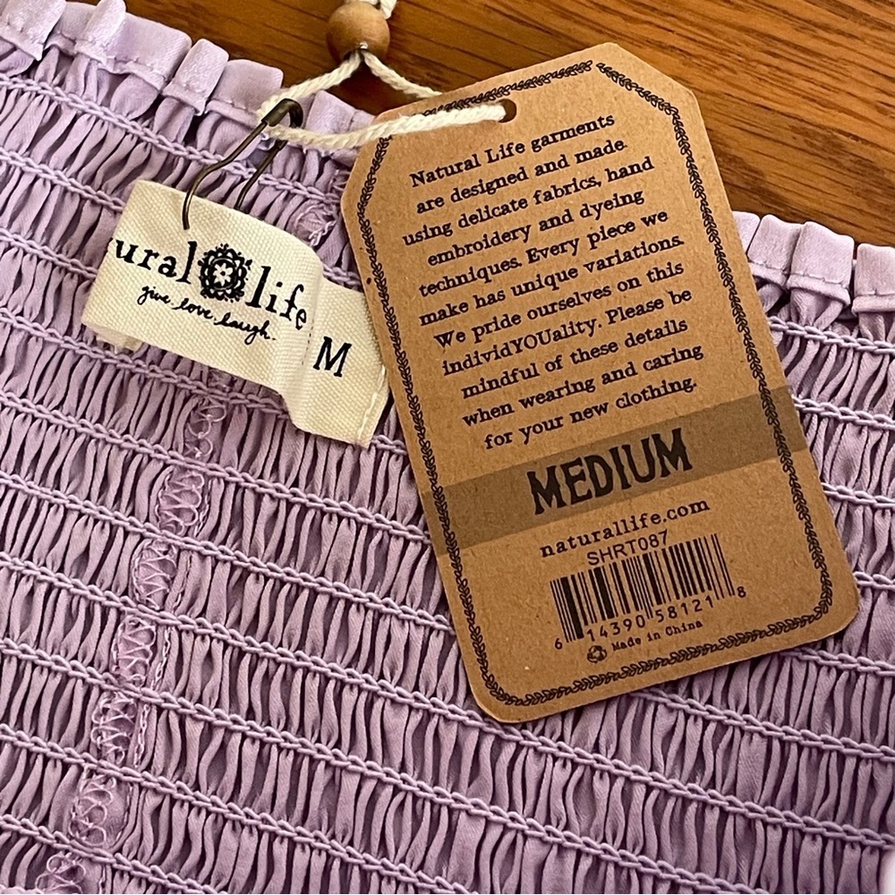 Natural Life Daisy Smocked Shorts Lavender Size M - Picture 7 of 14